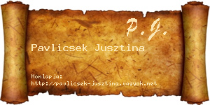Pavlicsek Jusztina névjegykártya